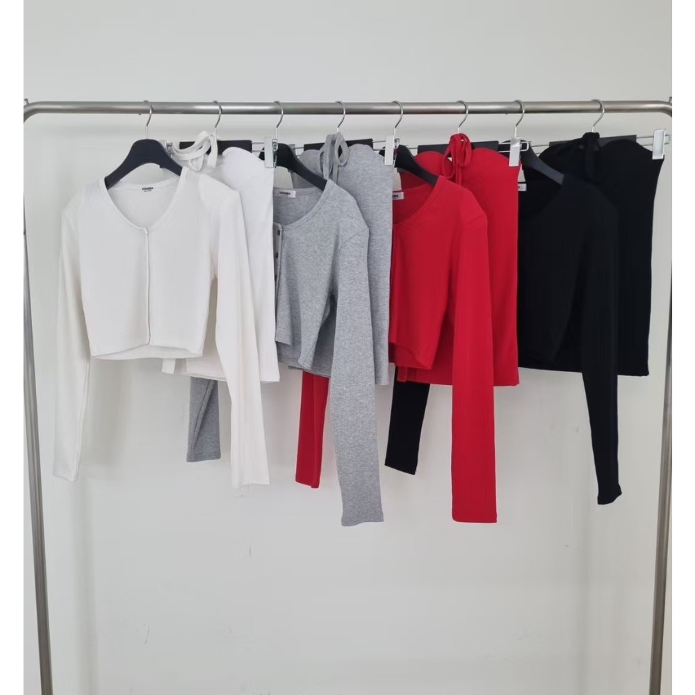 《HSS 正韓空運代購》🇰🇷 東大門 VERANDA繞脖綁帶2穿平口背心+罩衫小外套上衣-細節圖9