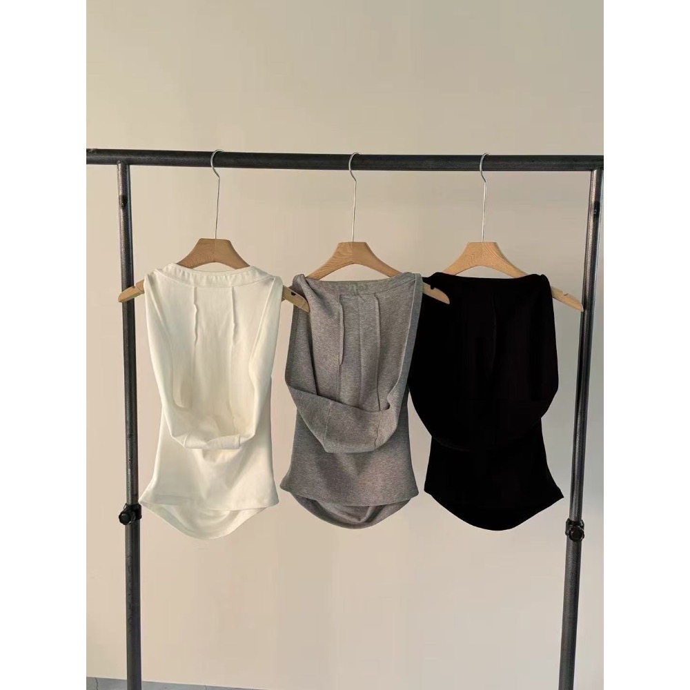 《HSS 正韓空運代購》 🇰🇷 東大門 連帽 露背 純色 背心-規格圖6