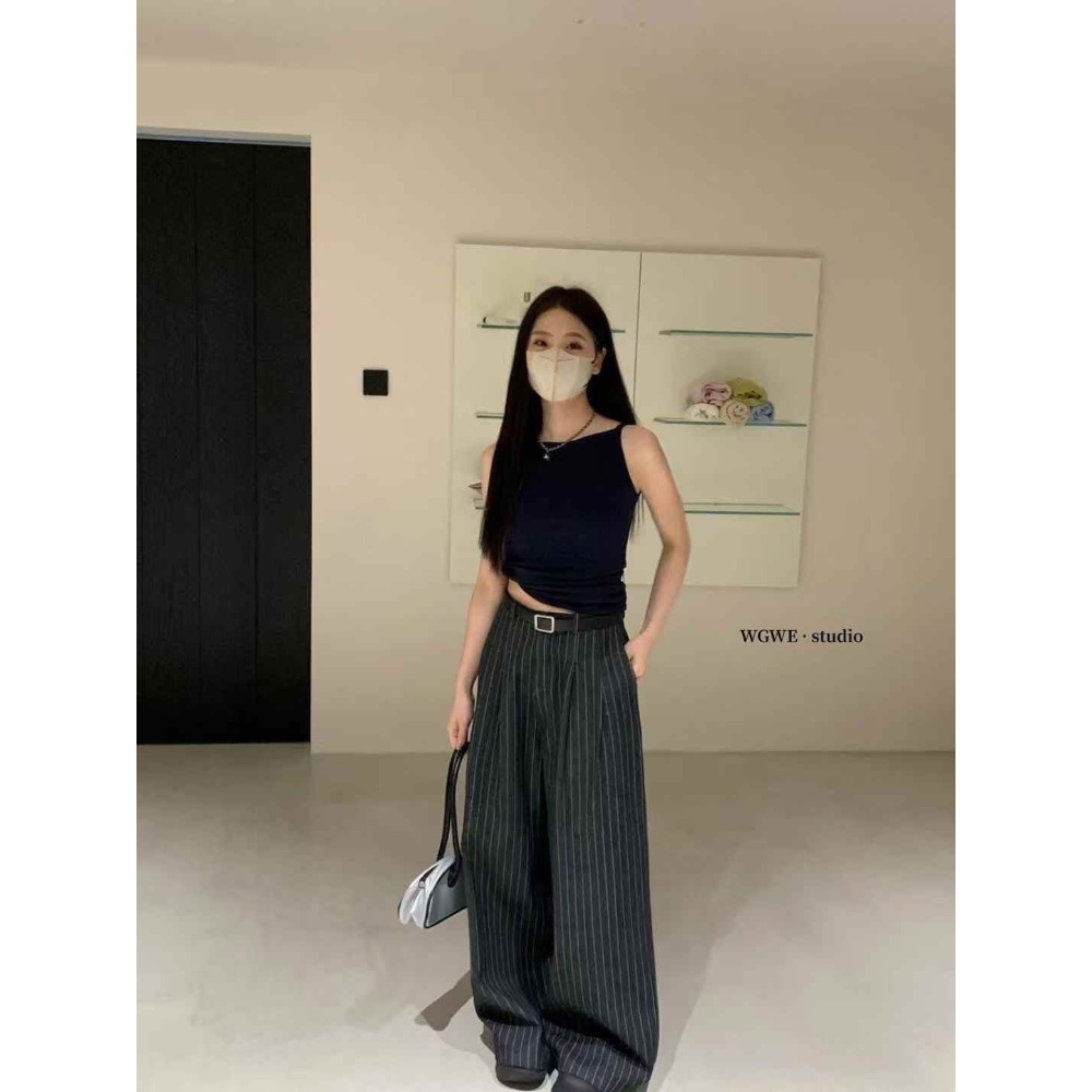 HSS選品系列🖤【Chichic Girl 齊克女孩】 高腰黑灰寬鬆西裝褲-細節圖2