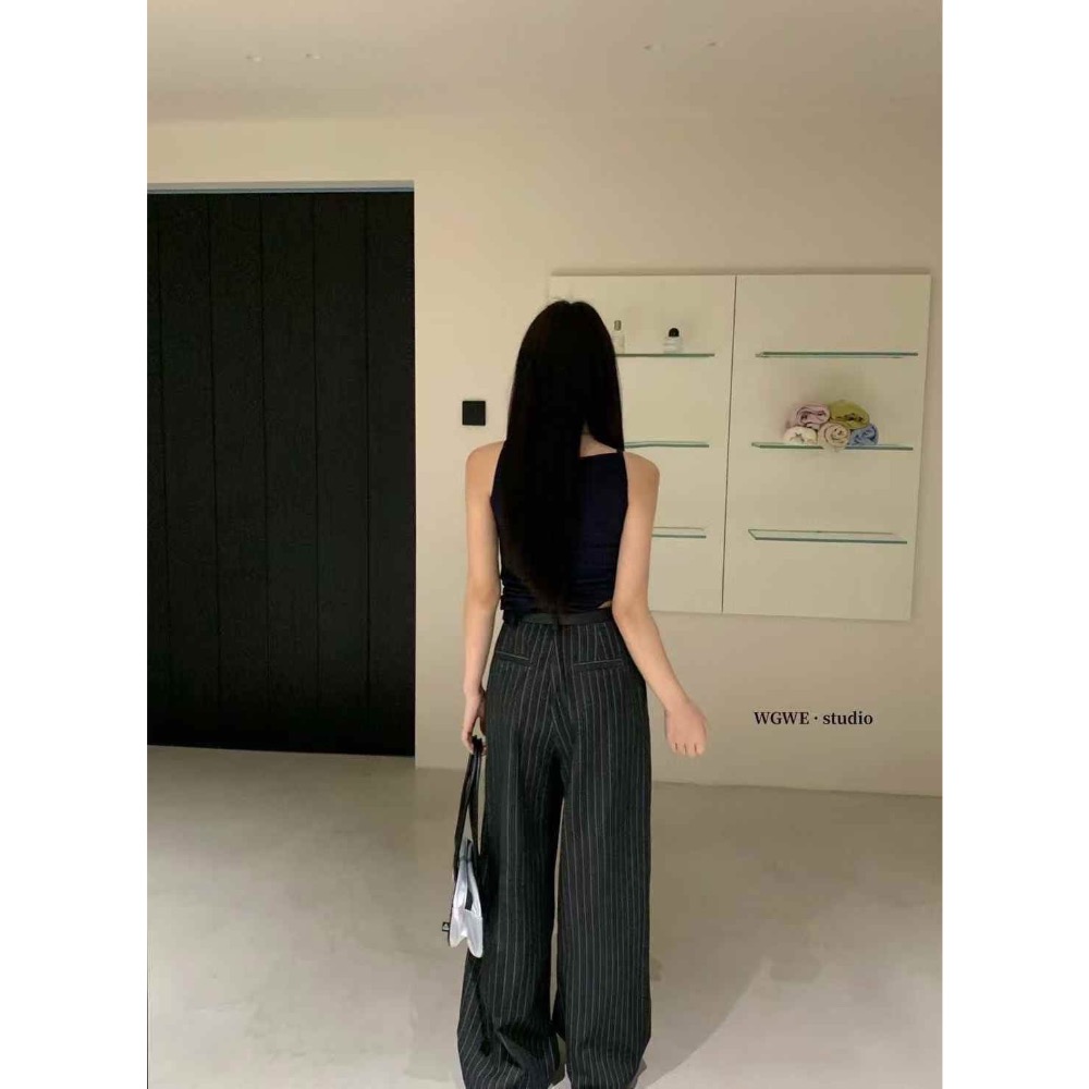 HSS選品系列🖤【Chichic Girl 齊克女孩】 高腰黑灰寬鬆西裝褲-細節圖3