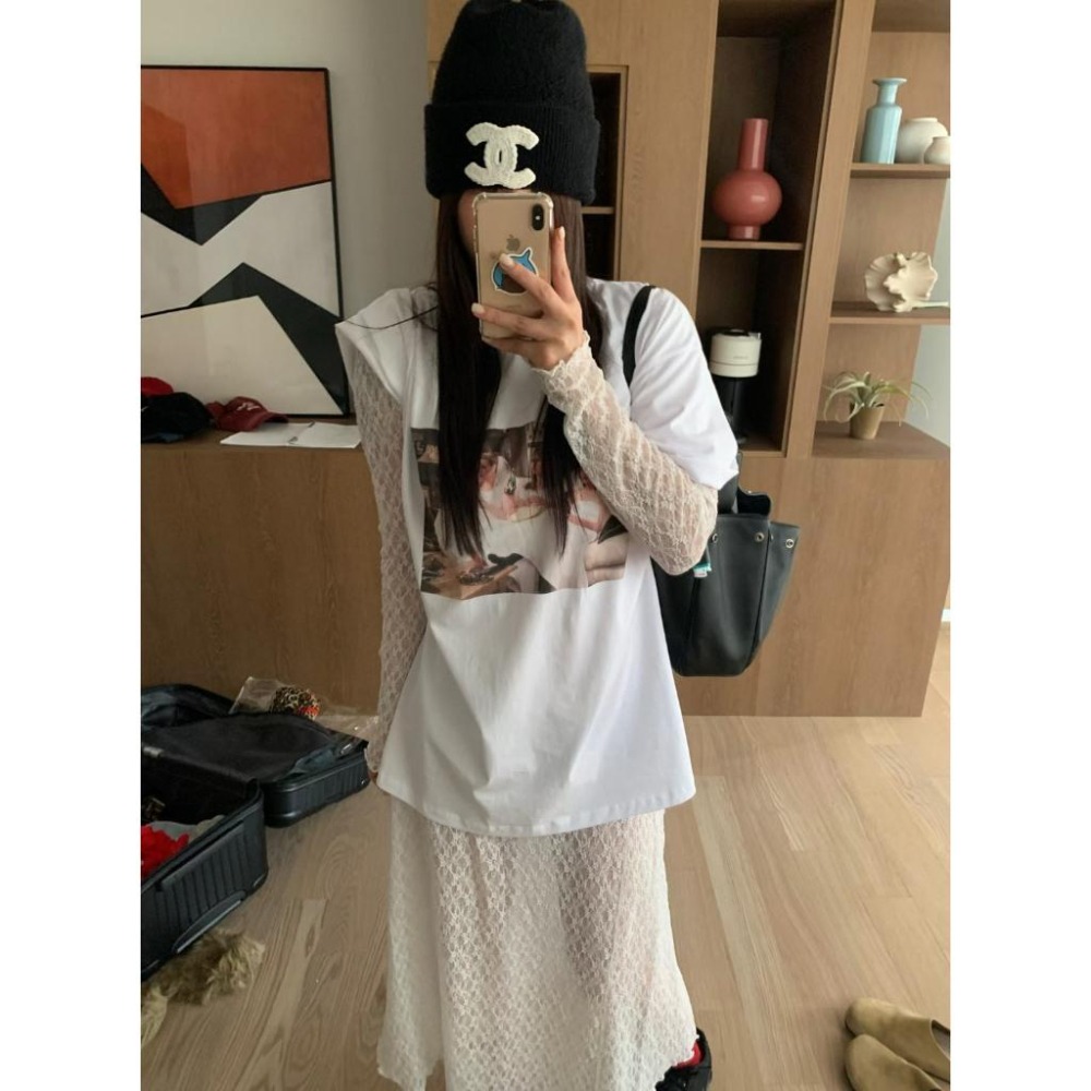 Twins 🇰🇷 韓國代購 東大門 正韓 早秋款 縷空蕾絲雕花顯瘦洋裝-細節圖6