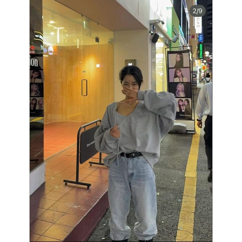 Twins 🇰🇷 韓國代購 東大門 正韓 早秋款 大V領綁帶燈籠袖上衣-規格圖9