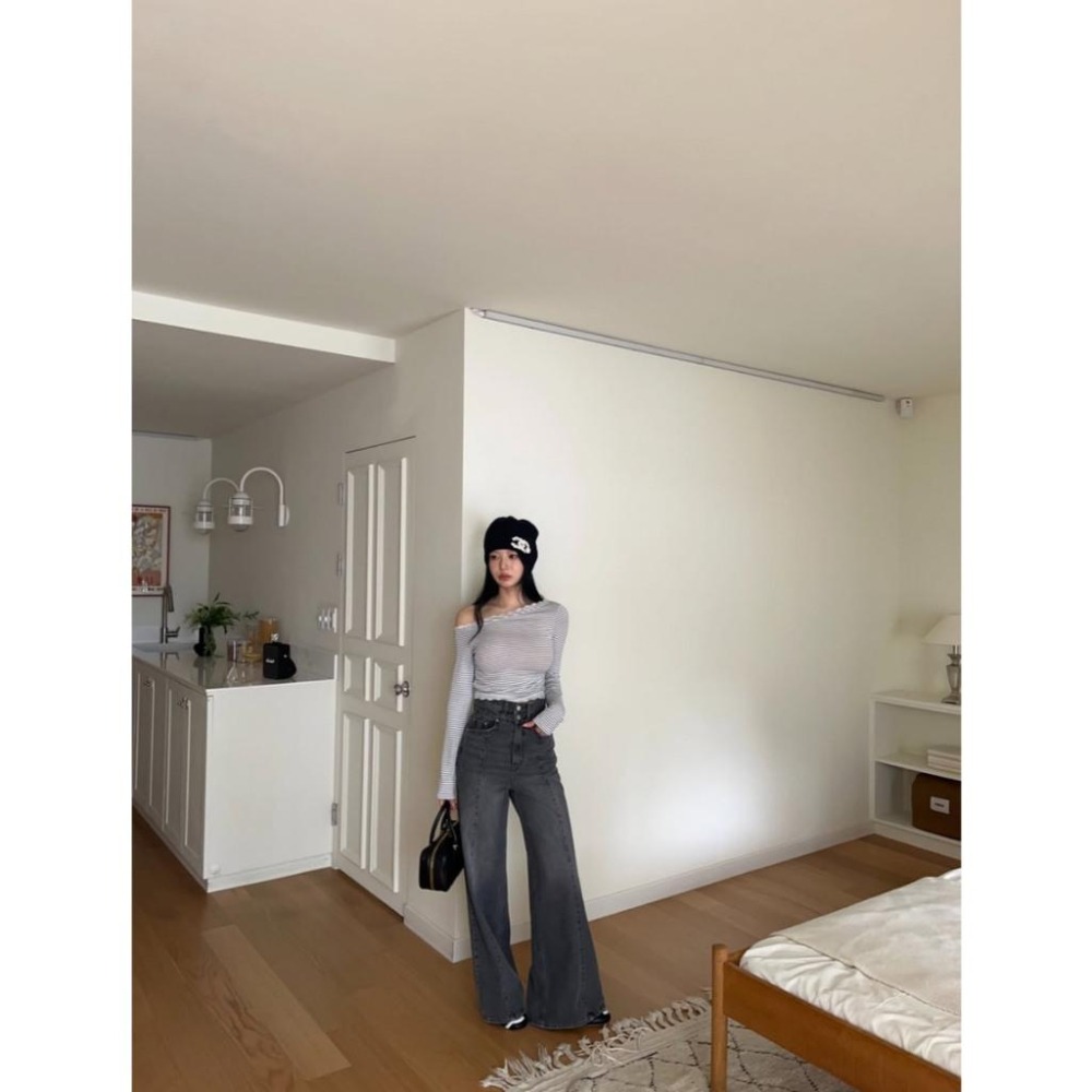 Twins 🇰🇷 韓國代購 東大門 正韓 早秋款 秋裝條紋薄長袖上衣-細節圖6
