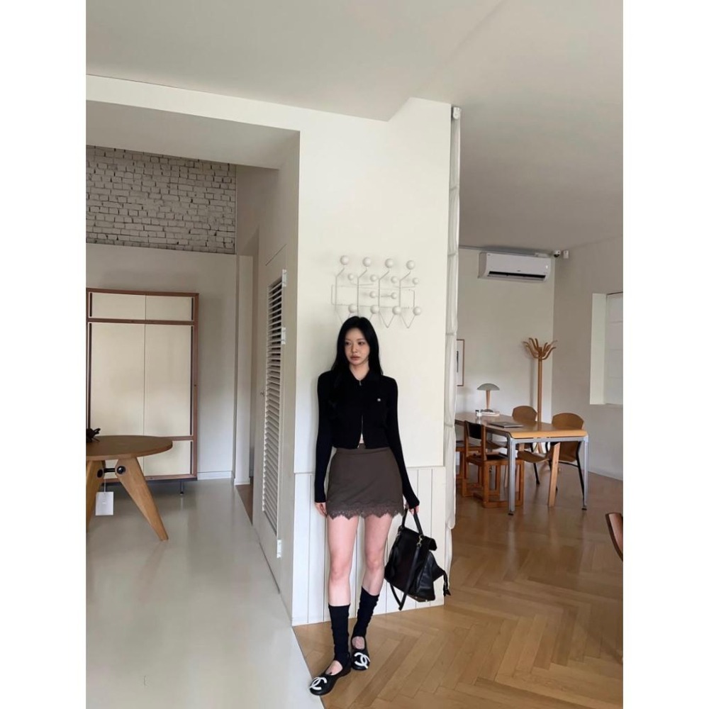 Twins 🇰🇷 韓國代購 東大門 正韓 早秋款 秋裝坑條針織拉鍊上衣-細節圖6