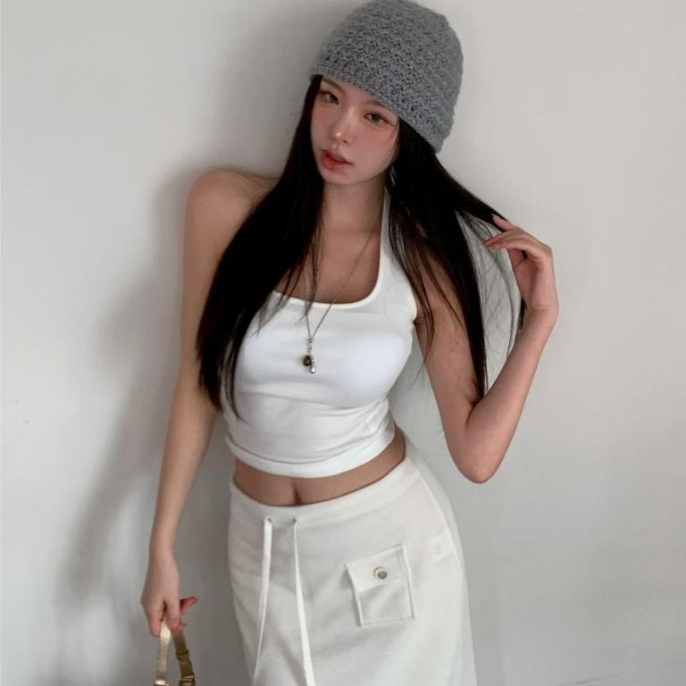 Twins 🇰🇷 韓國代購 東大門 正韓 早秋款 繞脖美背bra背心(罩杯不可拆)-細節圖6