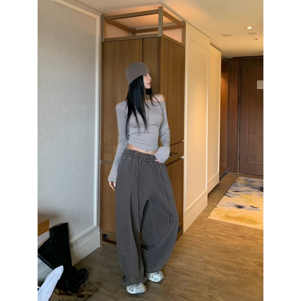 Twins 🇰🇷 韓國代購 東大門 正韓 早秋款 繩子+雙腰帶環水洗長褲-規格圖11