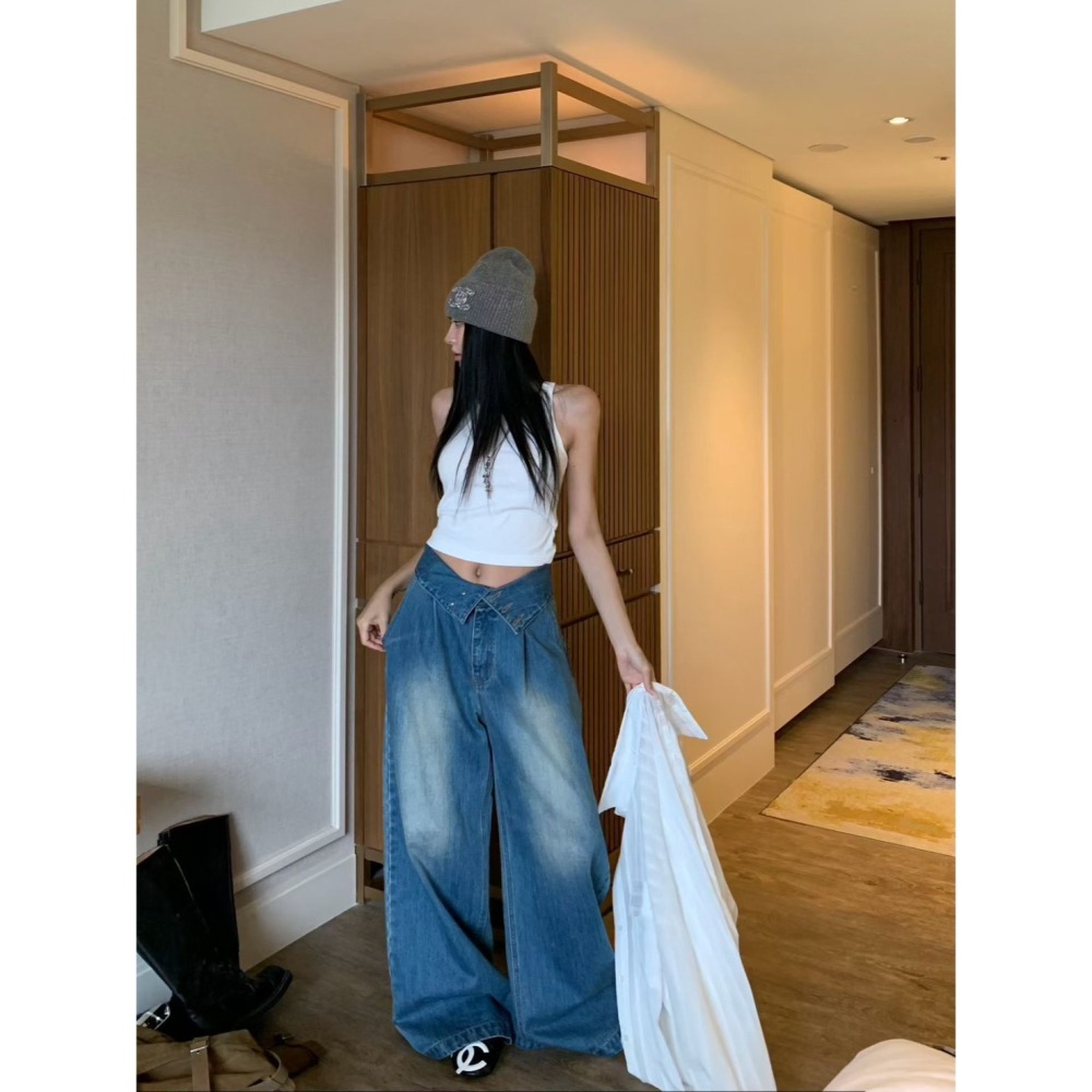 Twins 🇰🇷 韓國代購 東大門 正韓 早秋款 領子褲頭刷色牛仔褲-細節圖5