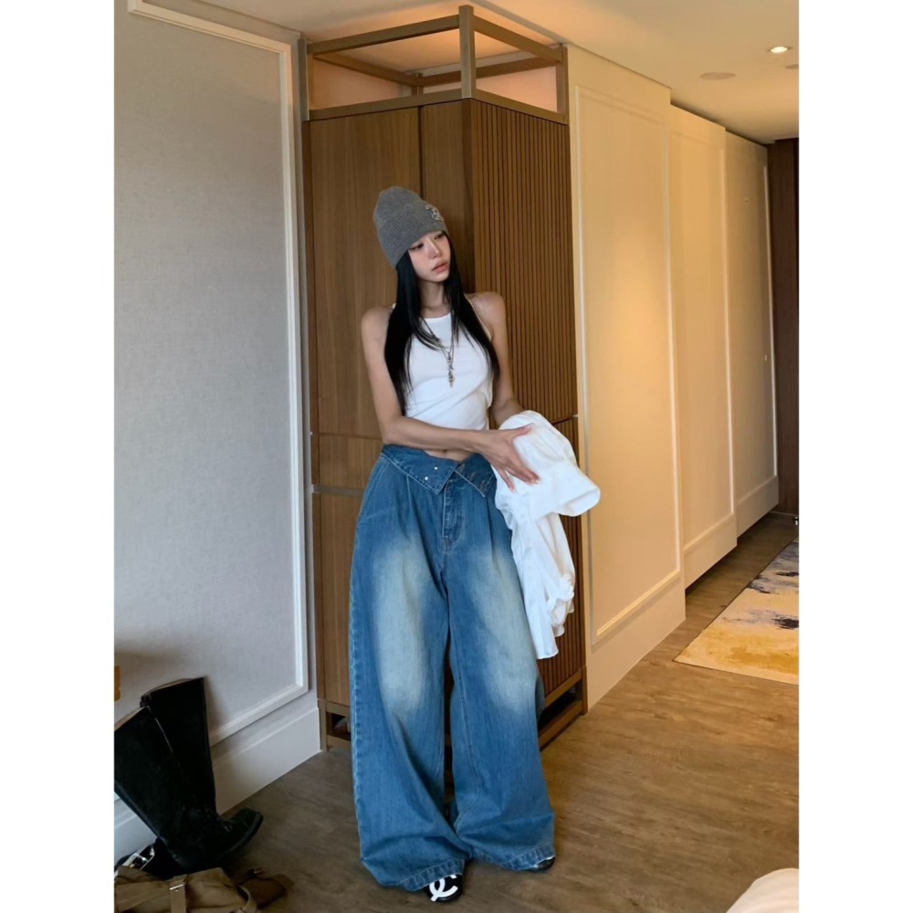 Twins 🇰🇷 韓國代購 東大門 正韓 早秋款 領子褲頭刷色牛仔褲-細節圖8