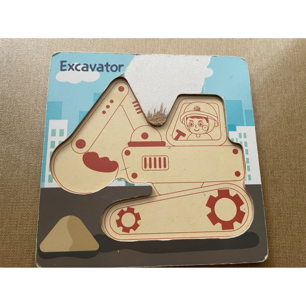 ΨPANDA清Ψ 拼圖 挖土機拼圖 立體拼圖 兒童拼圖 益智拼圖 早教學習教具 模版拼圖 木質拼圖 巴士拼圖 動物拼圖-細節圖4