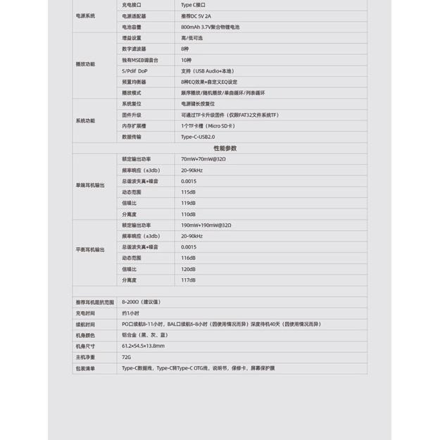 全新HIDIZS AP80PROX 播放器 入門神器 MQA解碼 關聯ap80 ap80pro-細節圖8