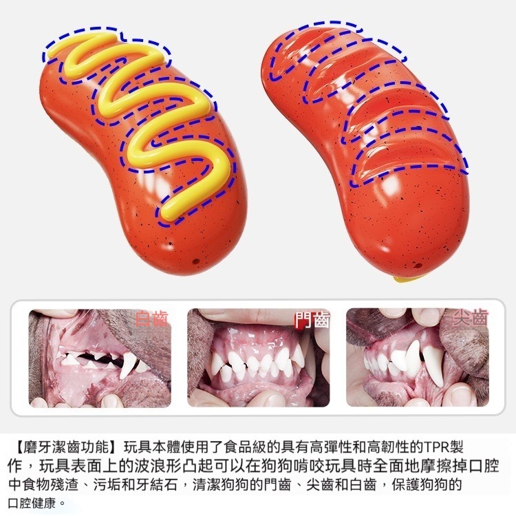 仿真熱狗烤腸寵物玩具 寵物發聲玩具 磨牙潔齒狗狗玩具 TPR仿真造型狗玩具 寵物磨牙棒 耐咬 大狗玩具 耐咬-細節圖8