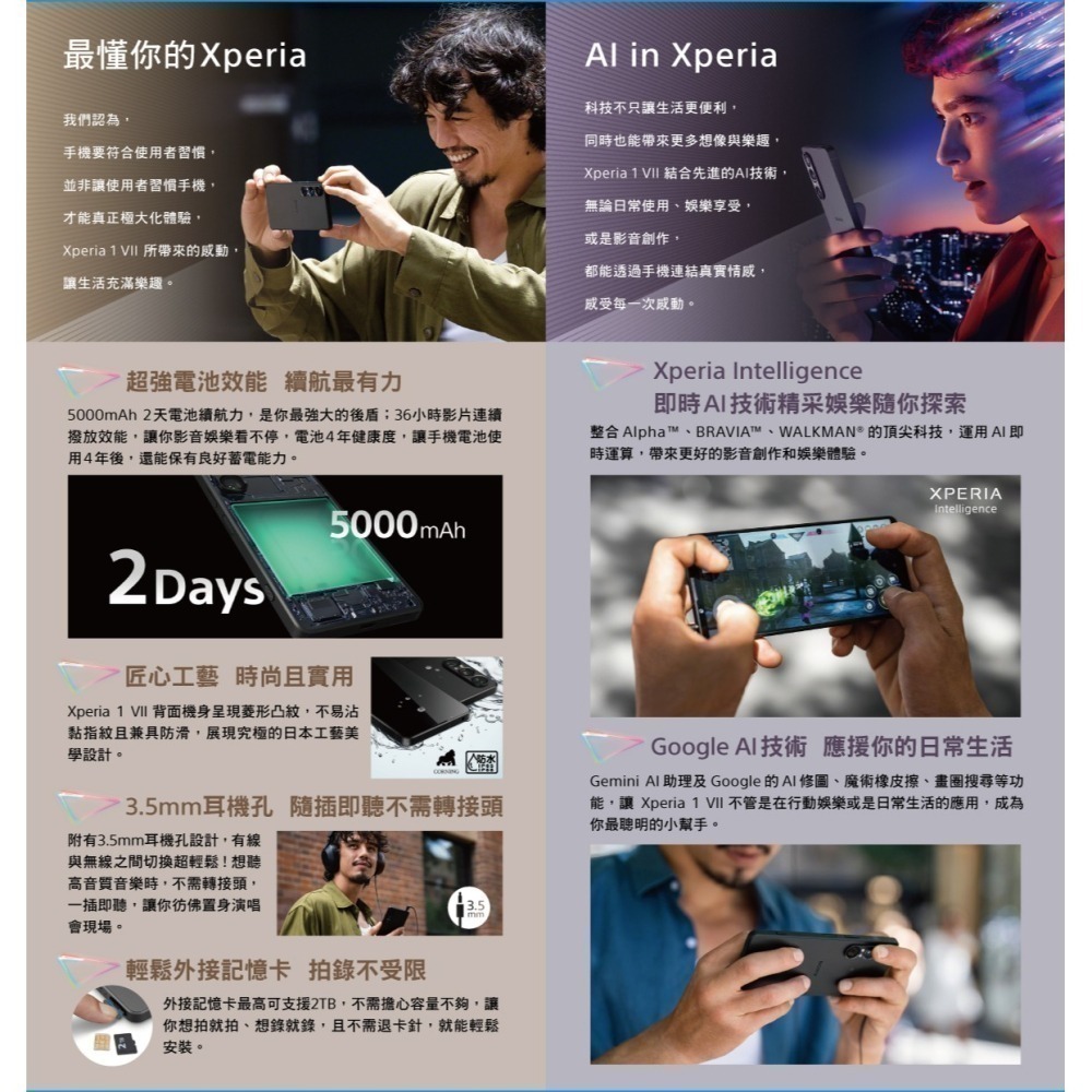 SONY Xperia 1 VII (12G/512G) 台灣原廠公司貨(贈原廠保護殼)-細節圖5
