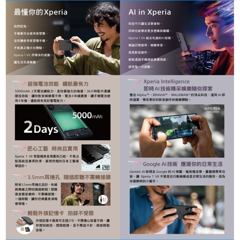 SONY Xperia 1 VII (12G/512G) 台灣原廠公司貨(贈原廠保護殼)-細節圖5