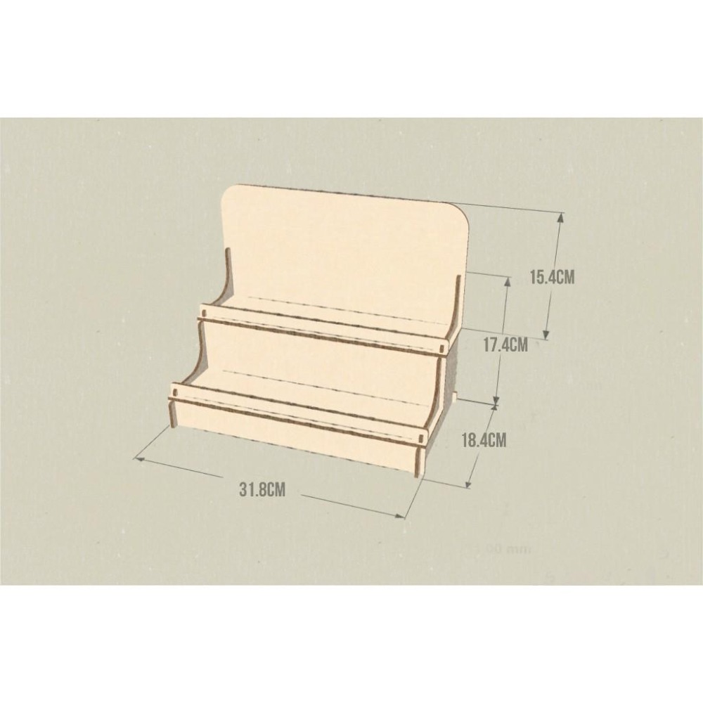 單層 / 雙層 階梯展示架, 可客製化和雕刻Logo, 用於展示商品和產品、卡片和玩具的展示架。簡單組裝市集必備！-細節圖3