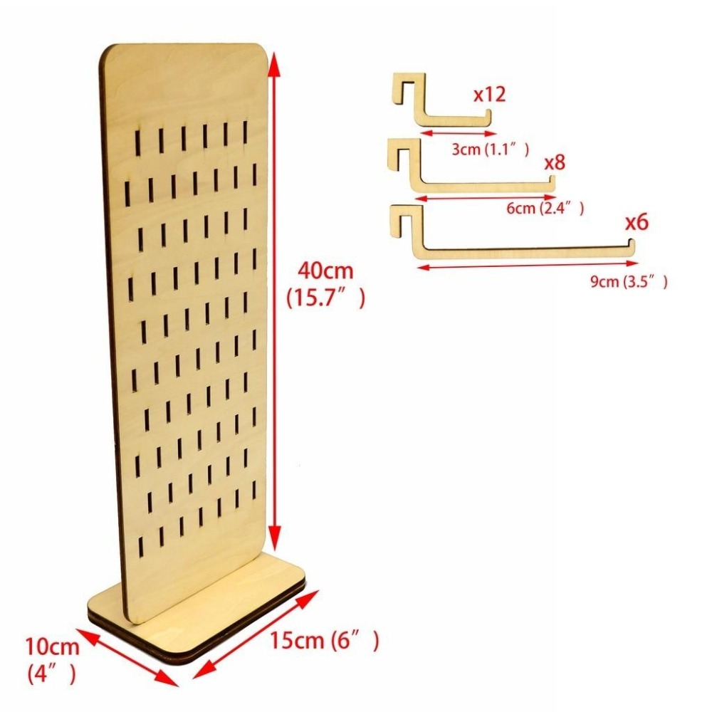 直立式活動掛鉤展示架 洞洞板設計 首飾架 飾品架 耳環展式架 戒指架 首飾展示架 飾品收納架 首飾掛勾【可客製化】-細節圖7