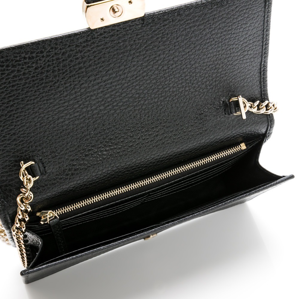 【GUCCI 古馳】 INTER LOCK 荔枝紋翻蓋WOC鍊帶包  多色任選-細節圖5