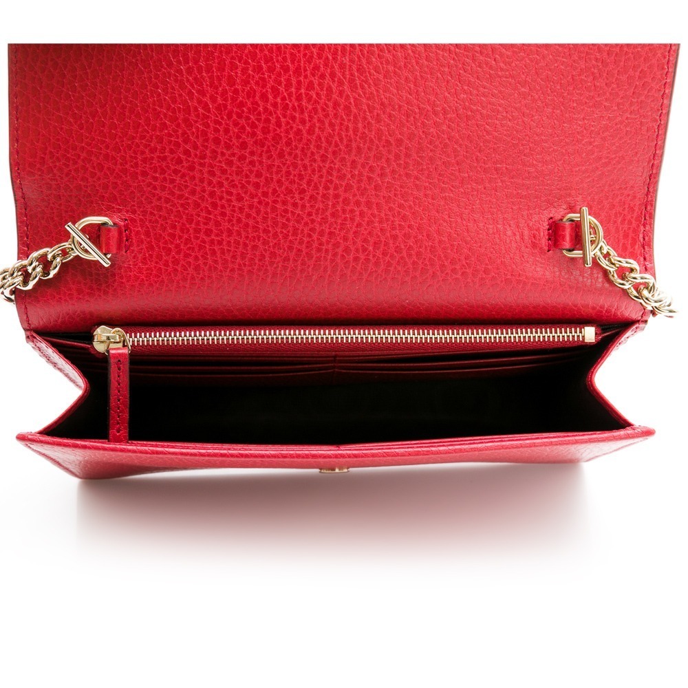 【GUCCI 古馳】 INTER LOCK 荔枝紋翻蓋WOC鍊帶包  多色任選-細節圖7