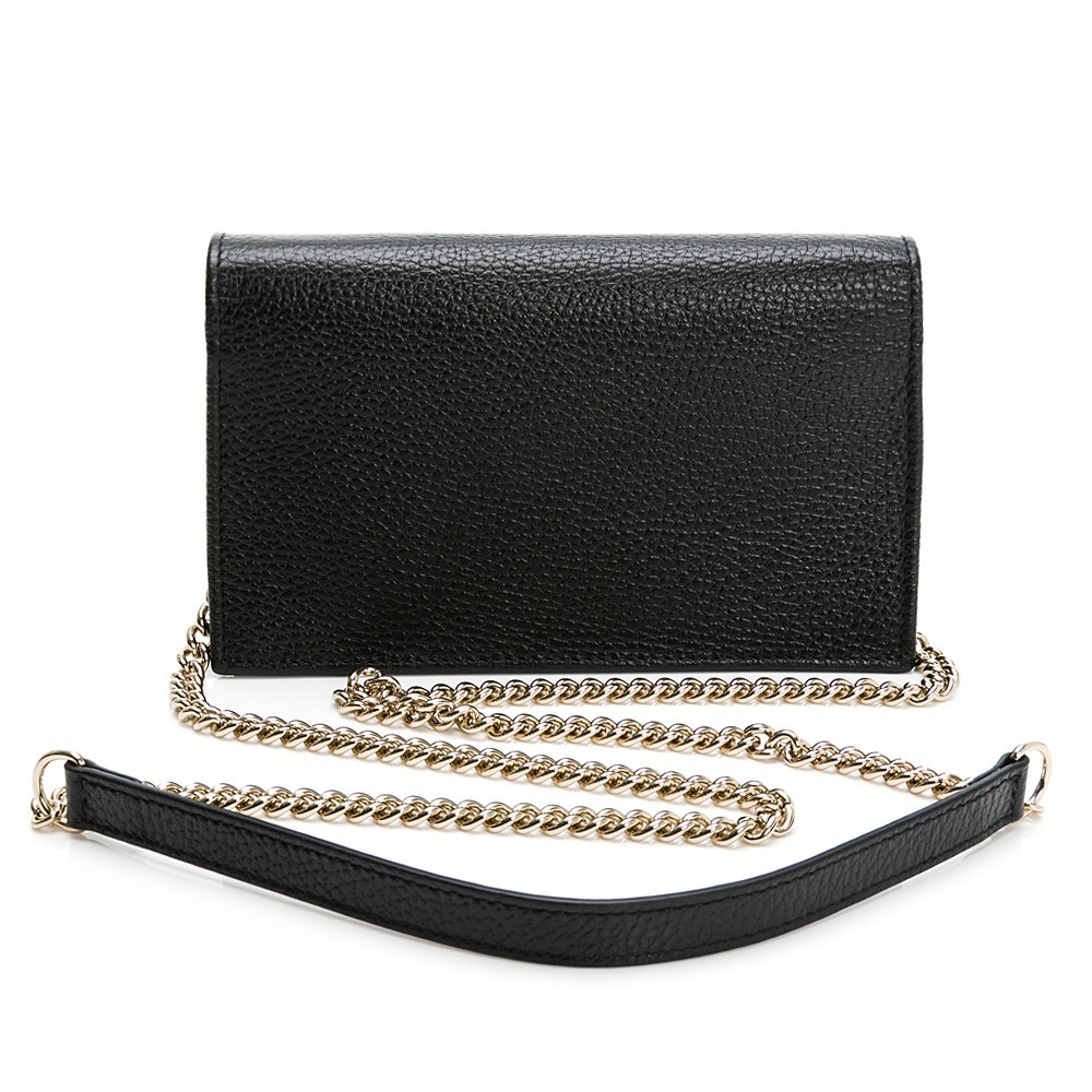 【GUCCI 古馳】 INTER LOCK 荔枝紋翻蓋WOC鍊帶包  多色任選-細節圖8