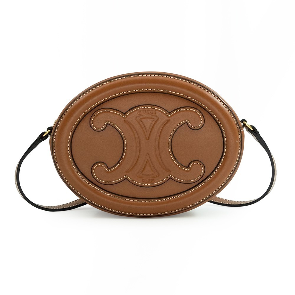 【CELINE 思琳】 小牛皮CUIR TRIOMPHE OVAL橢圓斜背包 __DVSHOP 保證正貨 台灣現貨不用等-細節圖3
