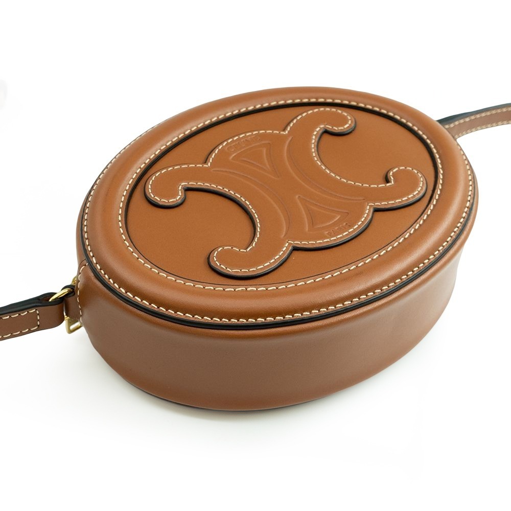 【CELINE 思琳】 小牛皮CUIR TRIOMPHE OVAL橢圓斜背包 __DVSHOP 保證正貨 台灣現貨不用等-細節圖5