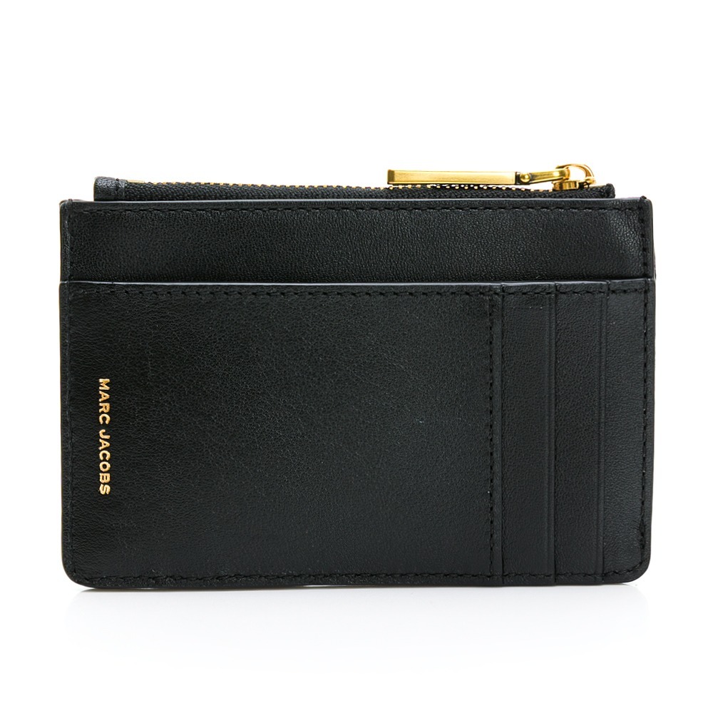 【MARC JACOBS】 GLAM SHOT 邊角撞色 鑰匙圈拉鍊卡夾/卡套 [黑]  __DVSHOP 保證正貨-細節圖3
