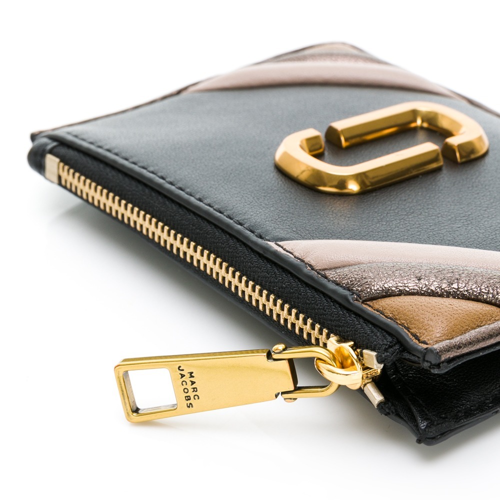 【MARC JACOBS】 GLAM SHOT 邊角撞色 鑰匙圈拉鍊卡夾/卡套 [黑]  __DVSHOP 保證正貨-細節圖6