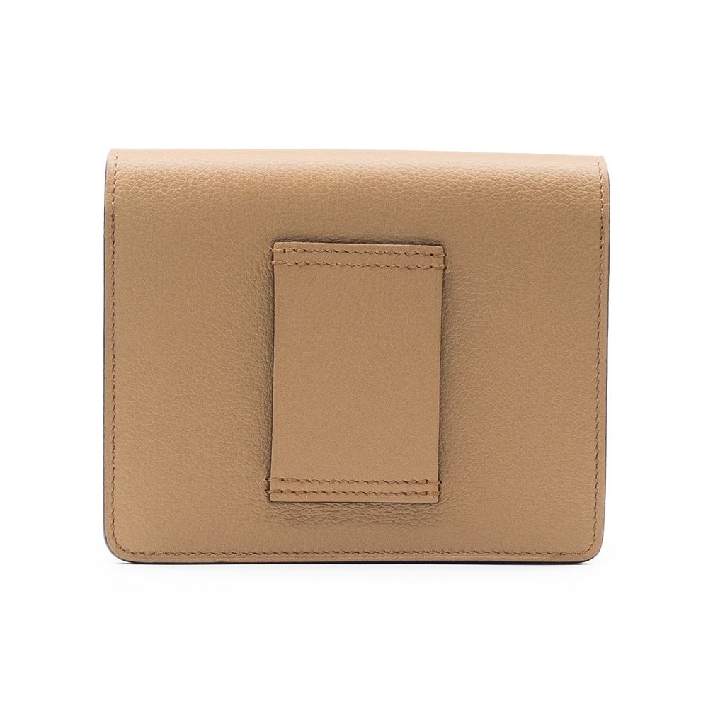 【HERMES 愛馬仕】 HERMES Roulis Slim wallet 豬鼻子錢包 [奶茶/內萊姆綠-香檳金釦]-細節圖3