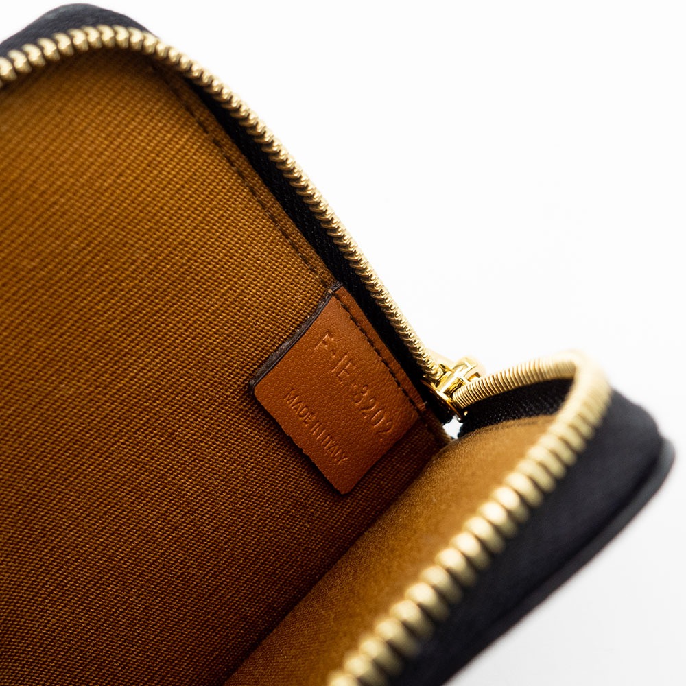 【CELINE 思琳】CELINE TRIOMPHE帆布及羊皮拉鍊銀包連可拆除卡片套 (黃褐色) __ DVSHOP 保-細節圖6