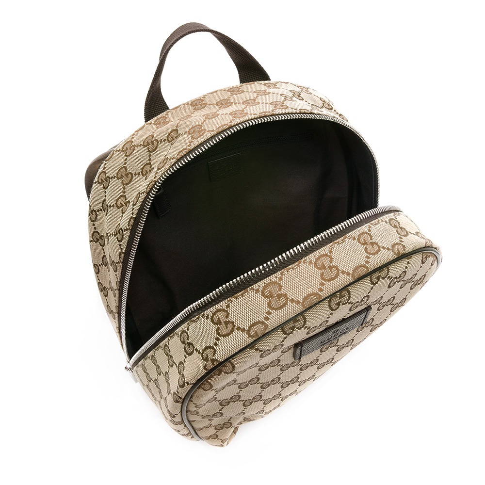 【GUCCI 古馳】GUCCI 經典雙G LOGO牛皮飾邊厚棉緹花後背包  __DVSHOP 保證正貨 台灣現貨不用等-細節圖4