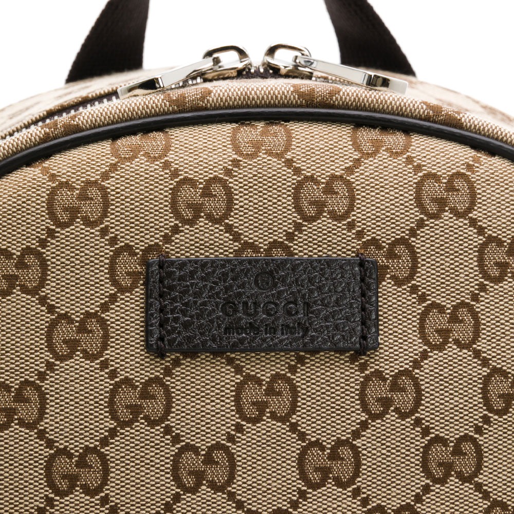 【GUCCI 古馳】GUCCI 經典雙G LOGO牛皮飾邊厚棉緹花後背包  __DVSHOP 保證正貨 台灣現貨不用等-細節圖5
