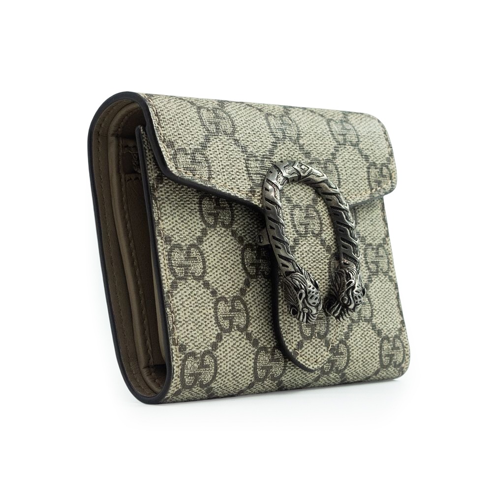 【GUCCI 古馳】 GUCCI DIONYSUS 馬蹄扣 短夾 [棕]  __DVSHOP 保證正貨 台灣現貨不用等-細節圖3