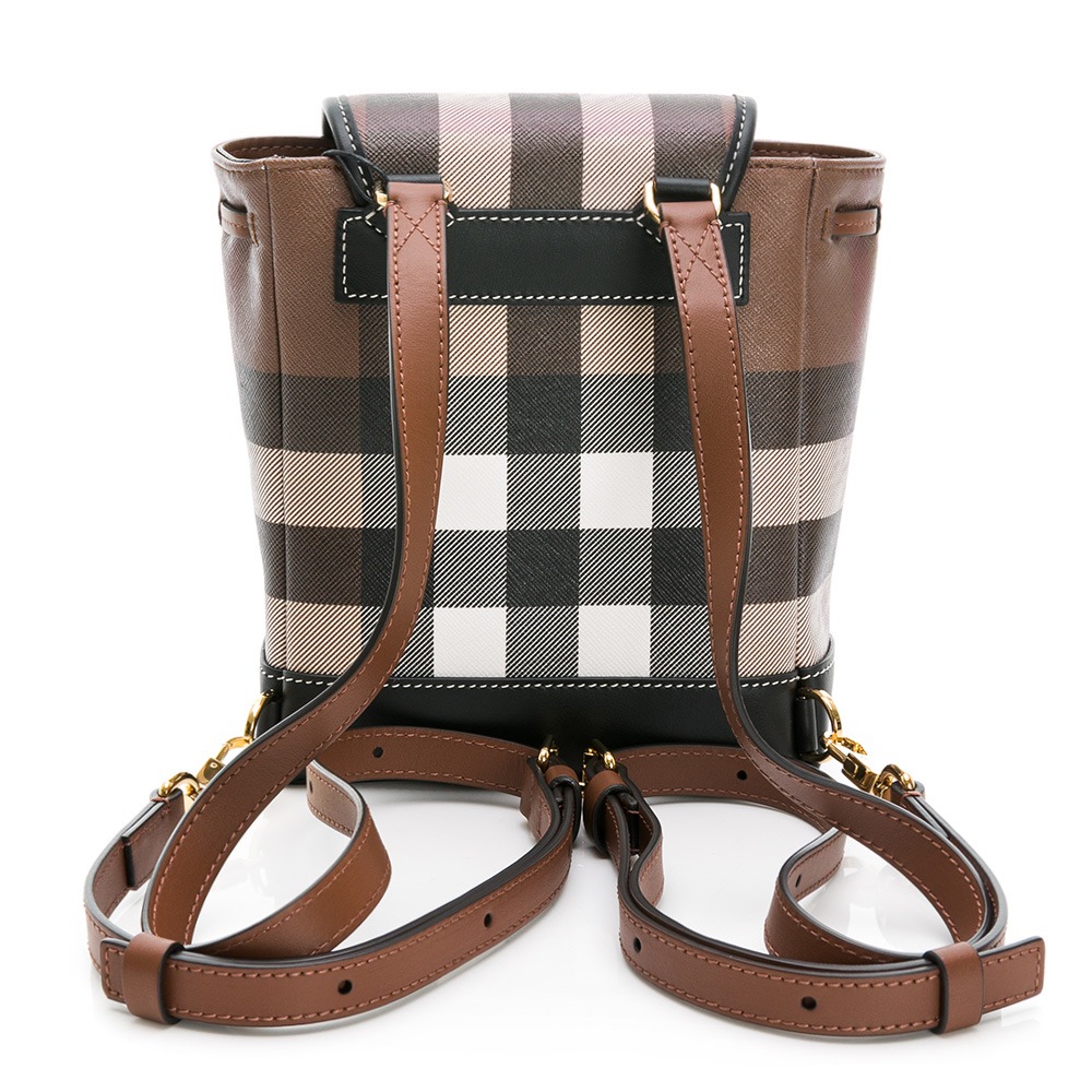 BURBERRY 巴寶莉  掀蓋抽繩磁扣格紋皮革微型後背包__DVSHOP 保證正貨 台灣現貨不用等-細節圖3