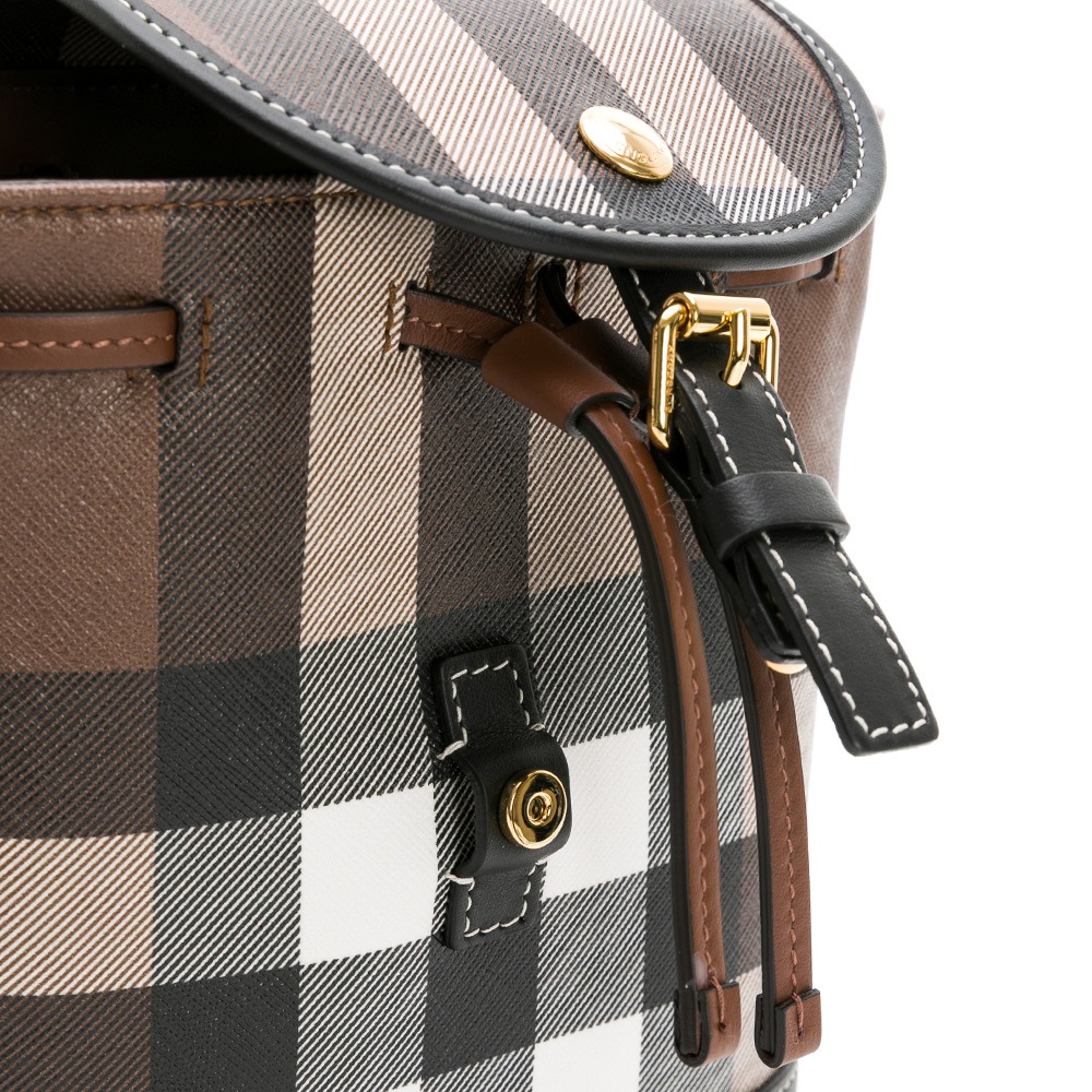 BURBERRY 巴寶莉  掀蓋抽繩磁扣格紋皮革微型後背包__DVSHOP 保證正貨 台灣現貨不用等-細節圖5