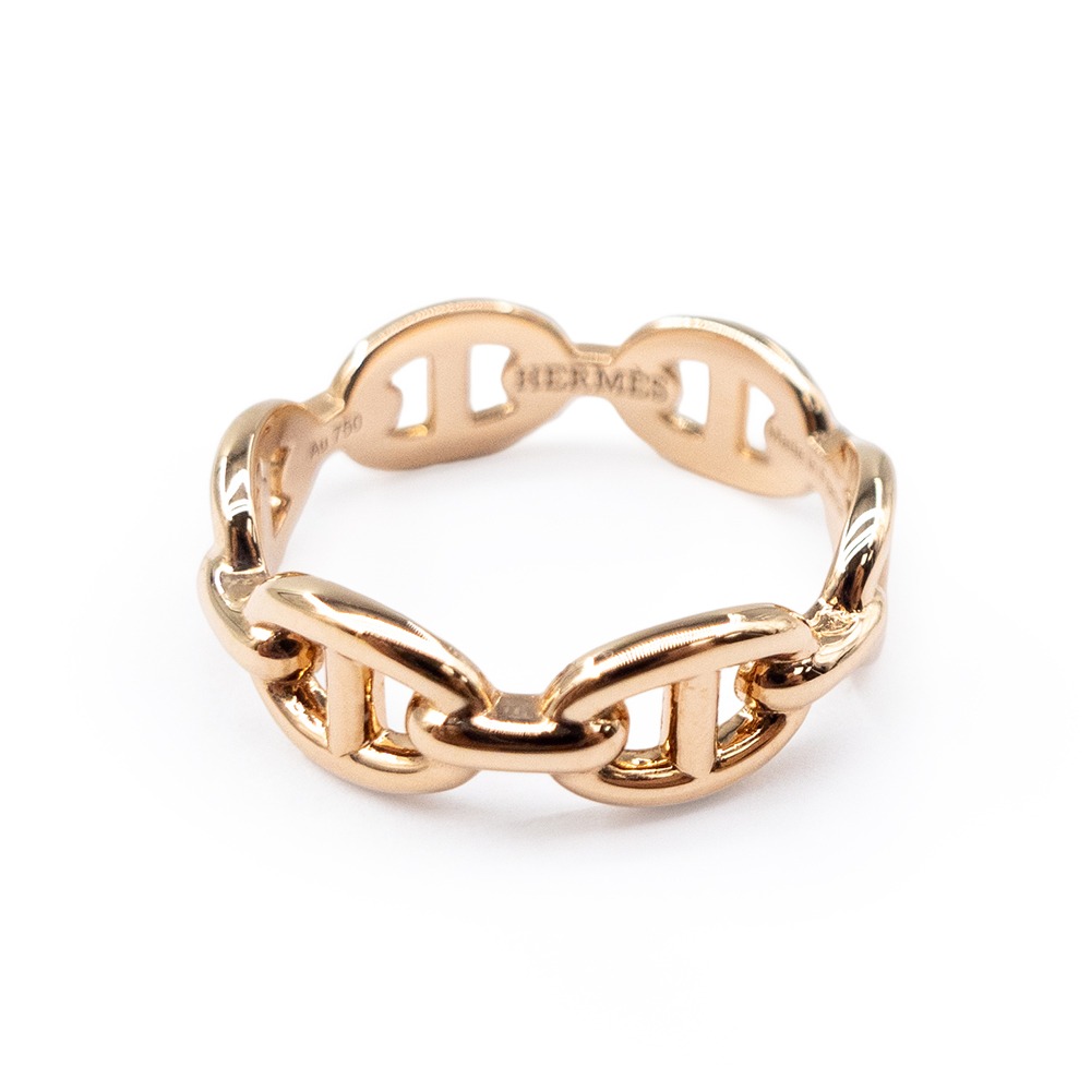 【HERMES 愛馬仕】 HERMES 豬鼻子玫瑰金戒指 (52)  __DVSHOP 保證正貨 台灣現貨不用等-細節圖2
