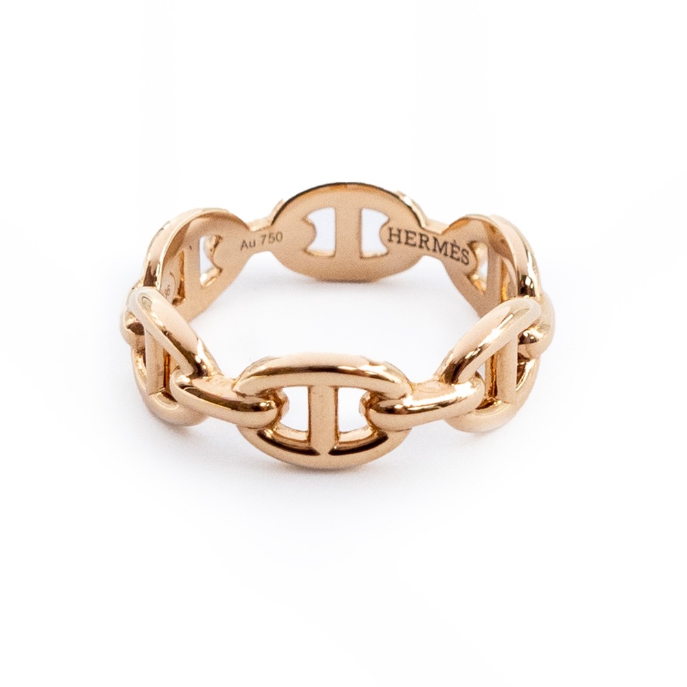 【HERMES 愛馬仕】 HERMES 豬鼻子玫瑰金戒指 (52)  __DVSHOP 保證正貨 台灣現貨不用等-細節圖4