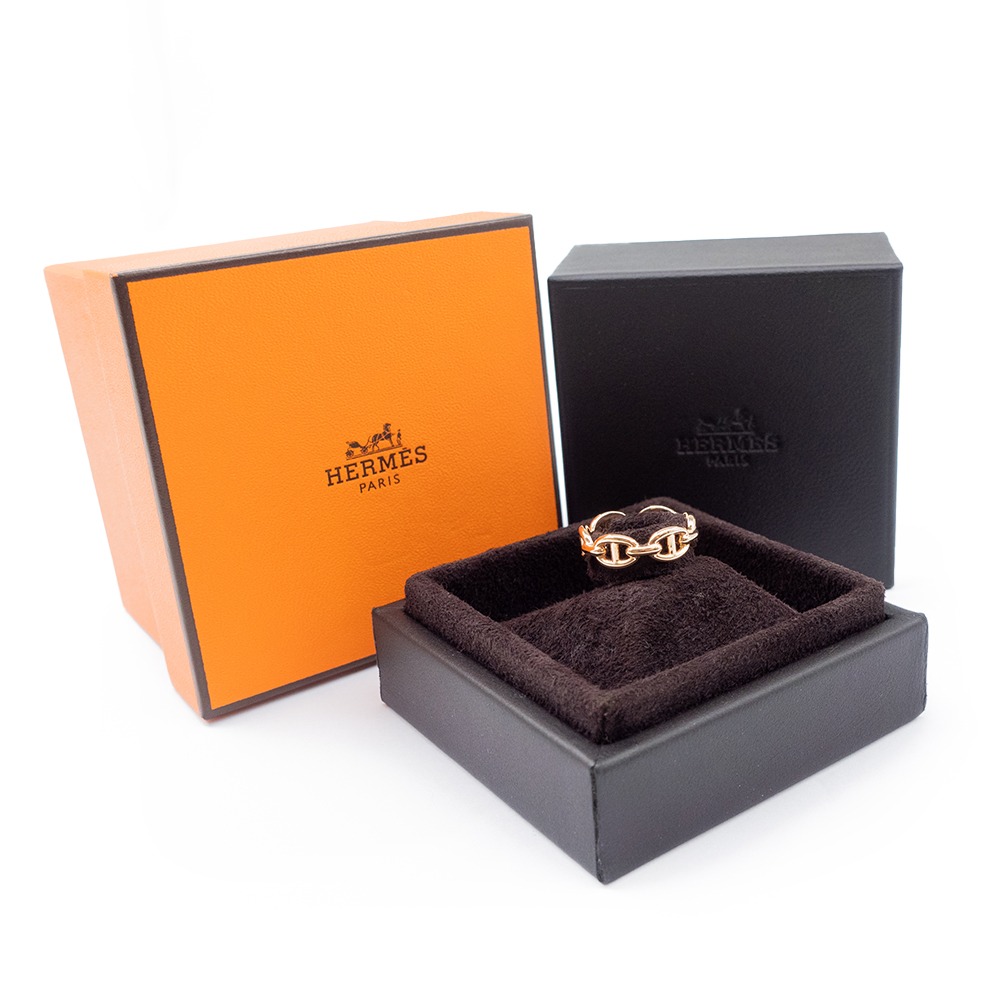 【HERMES 愛馬仕】 HERMES 豬鼻子玫瑰金戒指 (52)  __DVSHOP 保證正貨 台灣現貨不用等-細節圖5