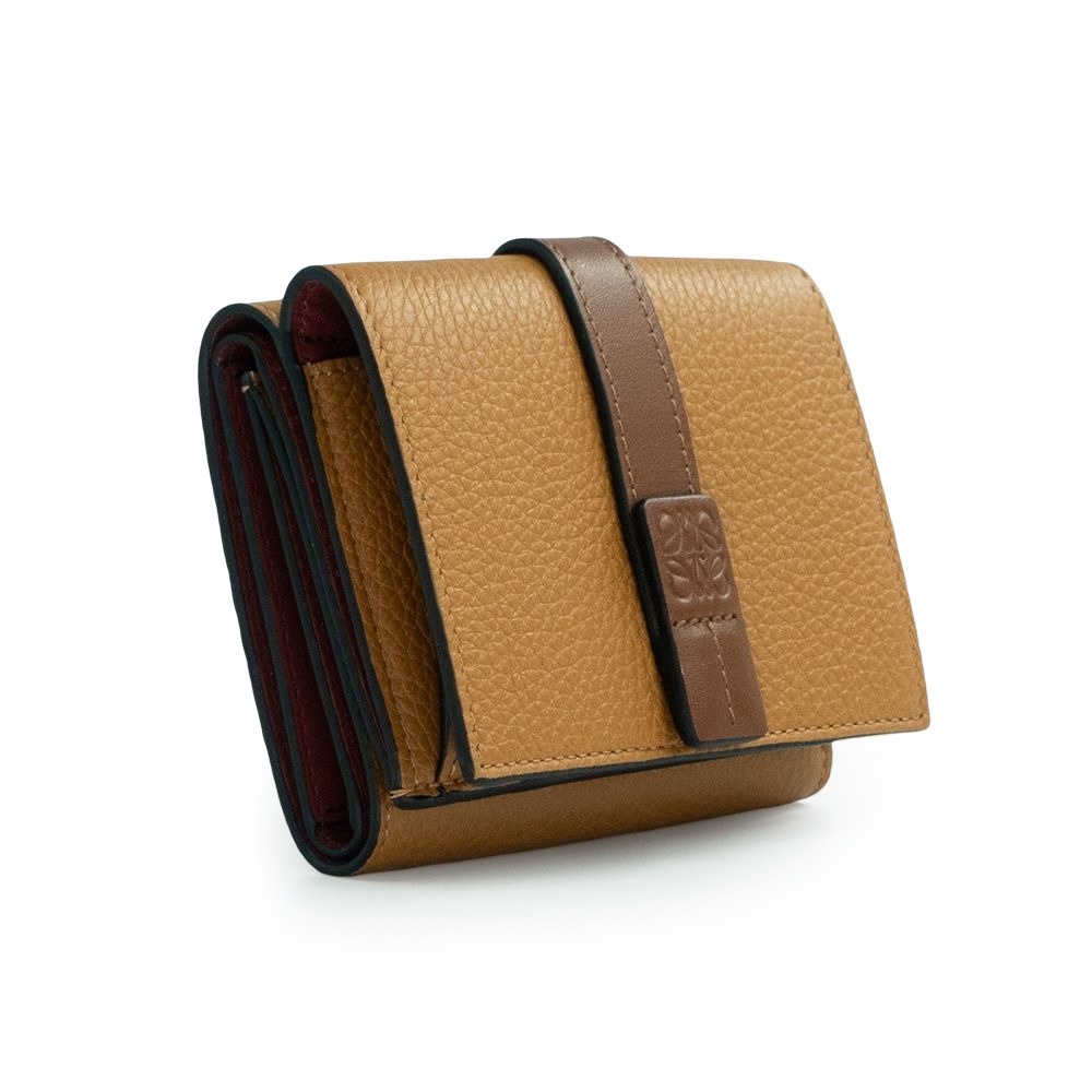【LOEWE 羅威】 LOEWE 粒面小牛皮拼色三折翻扣短夾  __DVSHOP 保證正貨 台灣現貨不用等-細節圖3