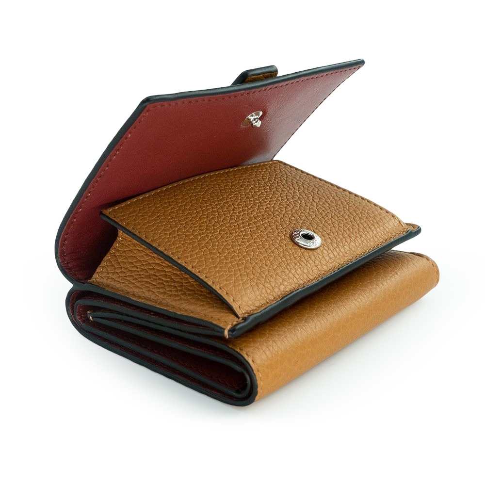 【LOEWE 羅威】 LOEWE 粒面小牛皮拼色三折翻扣短夾  __DVSHOP 保證正貨 台灣現貨不用等-細節圖4