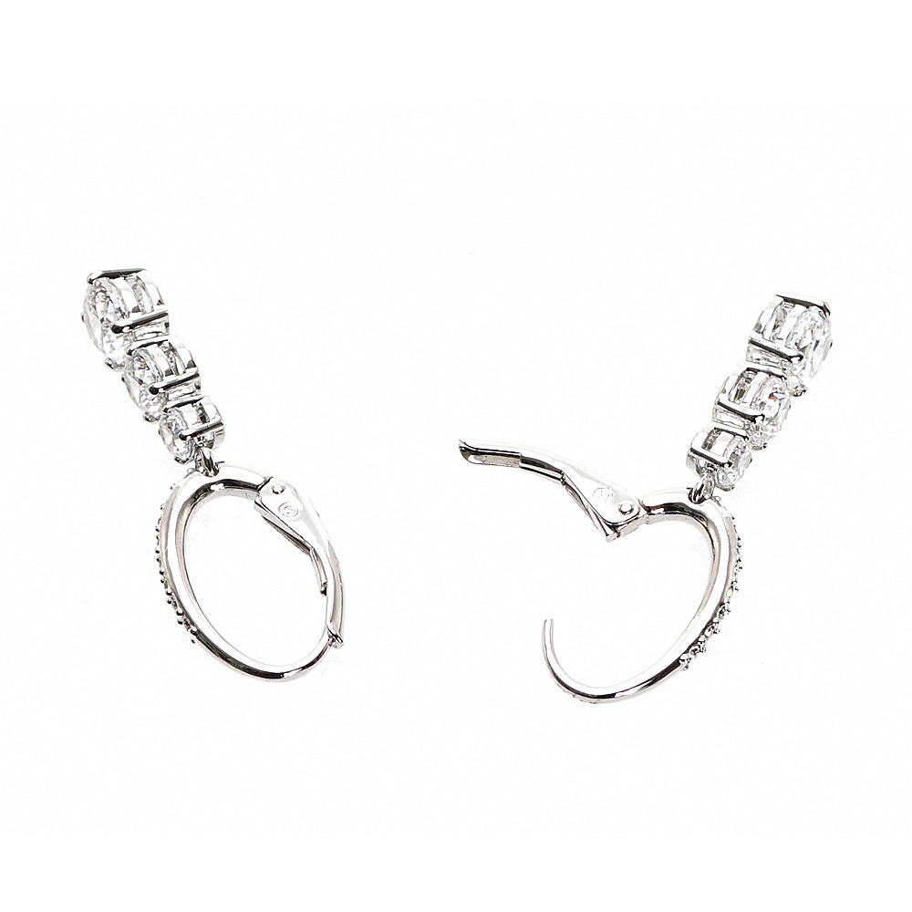 【SWAROVSKI施華洛世奇】Attract Trilogy 大圈吊墜耳環 (白色, 鍍白金色)  __DVSHOP-細節圖2