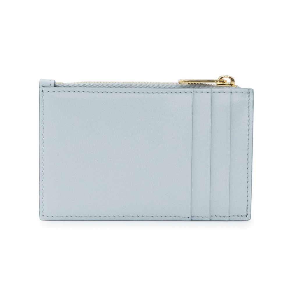 【CELINE 思琳】CELINE 平滑小牛皮CUIR TRIOMPHE拉鍊卡片套 (粉藍色) __DVSHOP 保證正-細節圖2