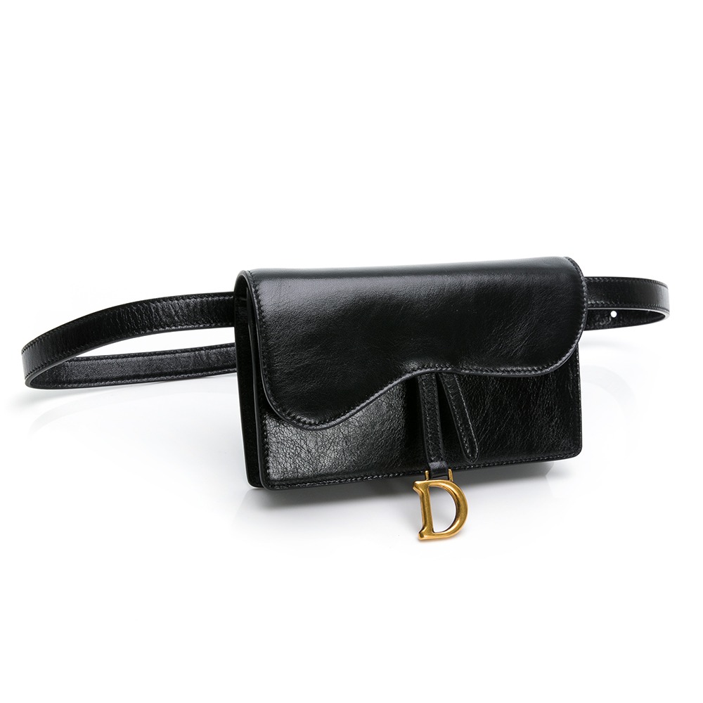 【DIOR 迪奧】DIOR  SADDLE腰包 (黑亮皮)  __DVSHOP 保證正貨 台灣現貨不用等-細節圖2