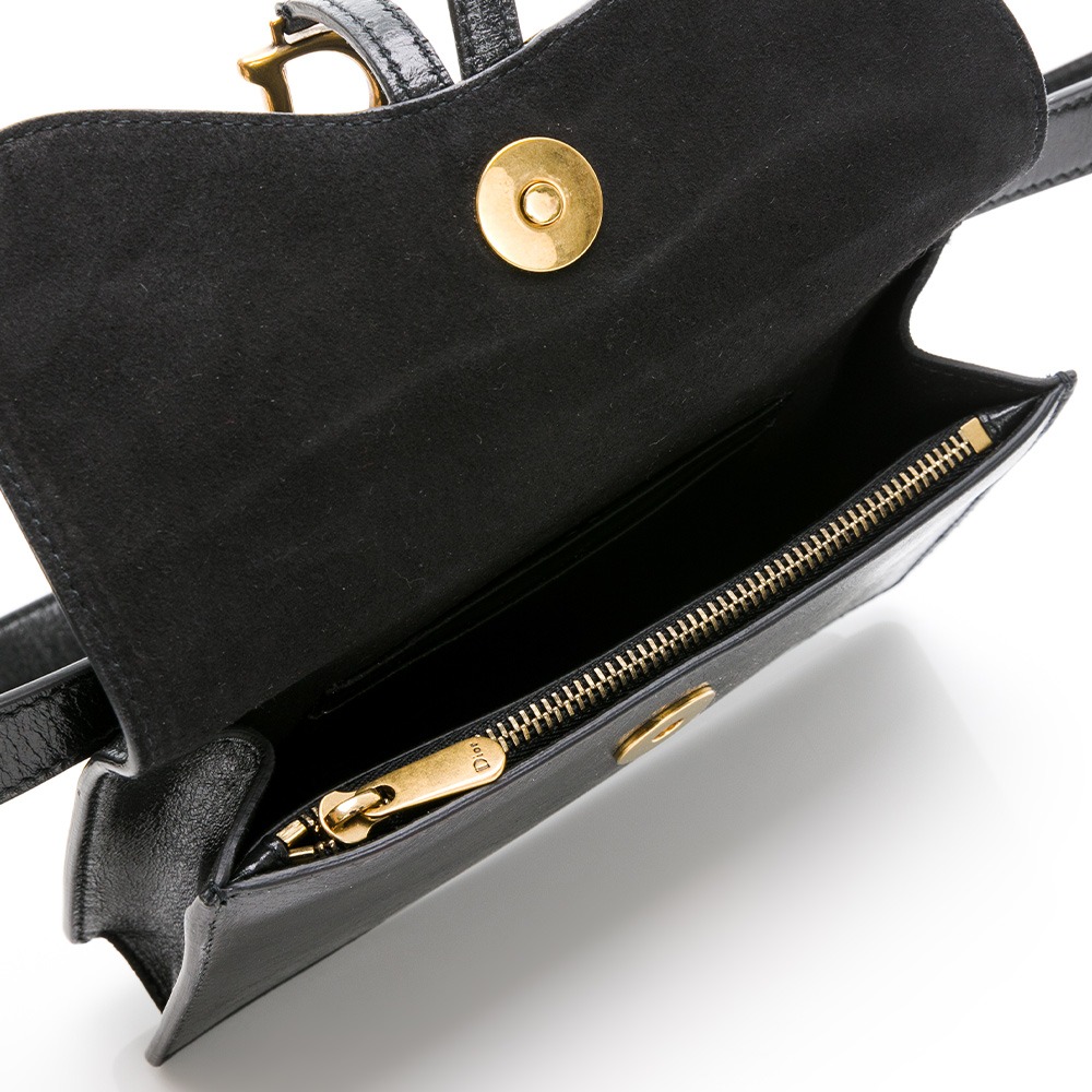 【DIOR 迪奧】DIOR  SADDLE腰包 (黑亮皮)  __DVSHOP 保證正貨 台灣現貨不用等-細節圖4
