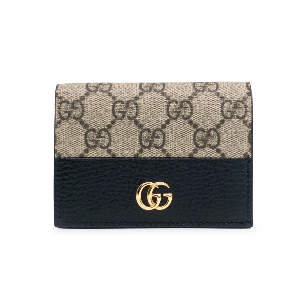 【GUCCI 古馳】 GUCCI 老花帆布拼皮革對開短夾   __DVSHOP 保證正貨 台灣現貨不用等-細節圖3