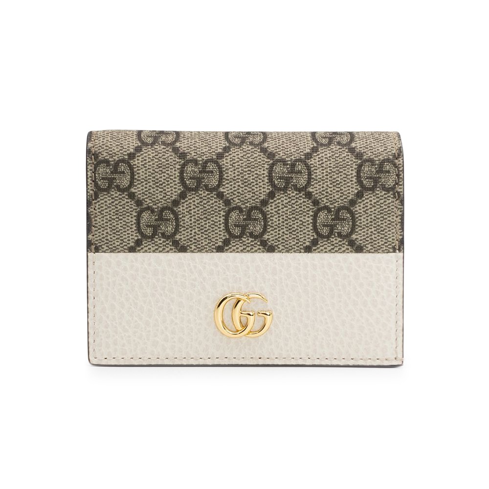 【GUCCI 古馳】 GUCCI 老花帆布拼皮革對開短夾   __DVSHOP 保證正貨 台灣現貨不用等-細節圖4