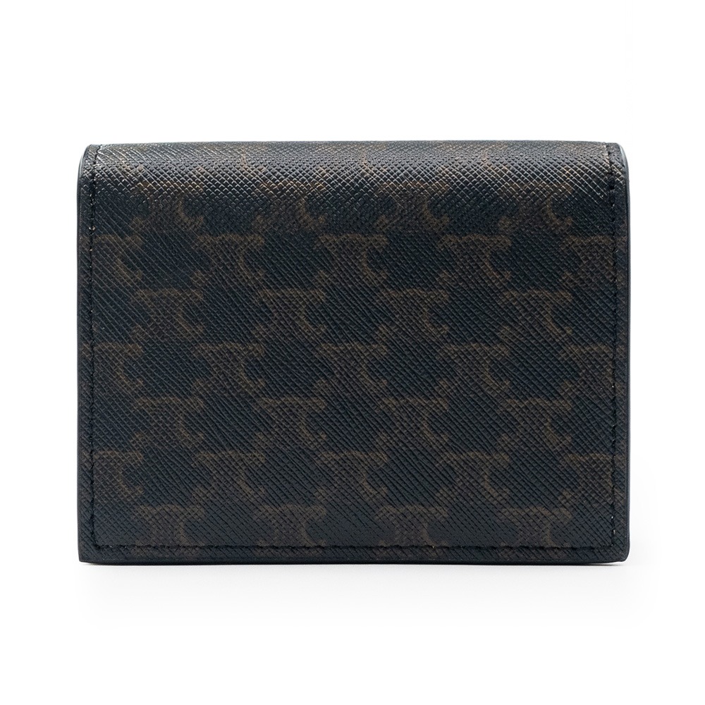 【CELINE 思琳】CELINE 帆布及羊皮名片套 (黃褐色) __DVSHOP 保證正貨 台灣現貨不用等-細節圖2