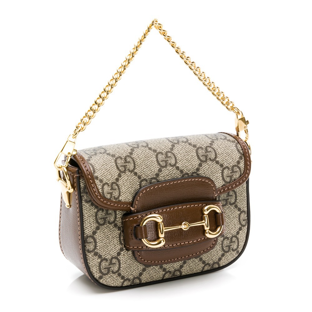 【GUCCI 古馳】 GUCCI 1955馬銜扣迷你斜背包 (老花棕)  __DVSHOP 保證正貨 台灣現貨不用等-細節圖2