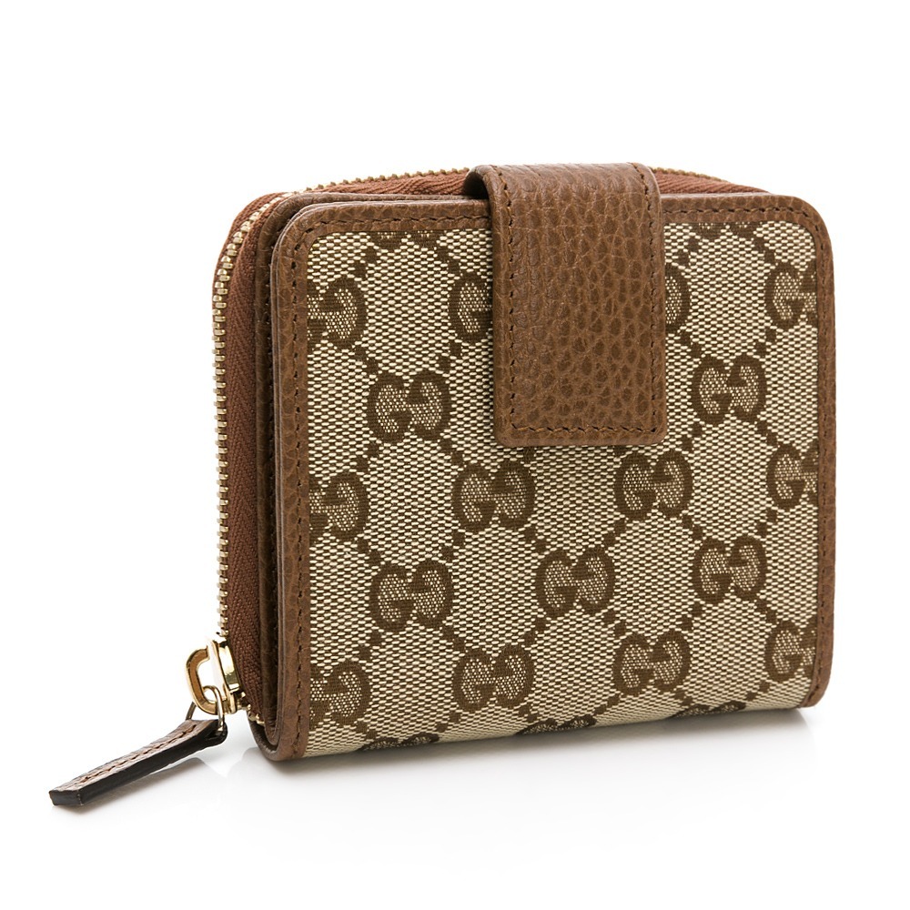 【GUCCI 古馳】 GUCCI 老花對開後ㄇ拉短夾 (棕)  __DVSHOP 保證正貨 台灣現貨不用等-細節圖2