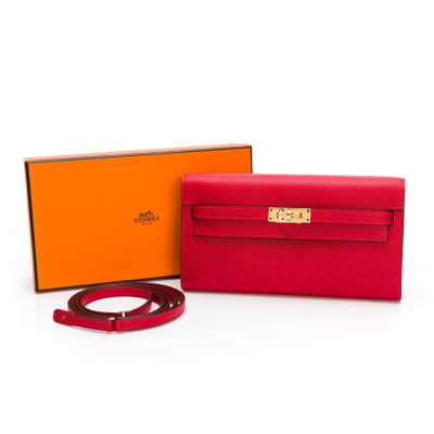 【HERMES 愛馬仕】 HERMES KELLY TO GO 紅+金logo__DVSHOP 保證正貨 台灣現貨不用等