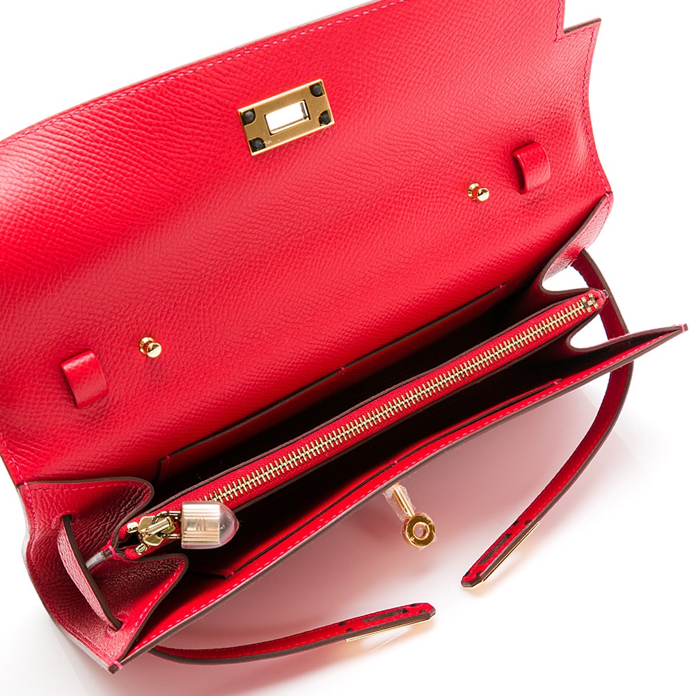 【HERMES 愛馬仕】 HERMES KELLY TO GO 紅+金logo__DVSHOP 保證正貨 台灣現貨不用等-細節圖5