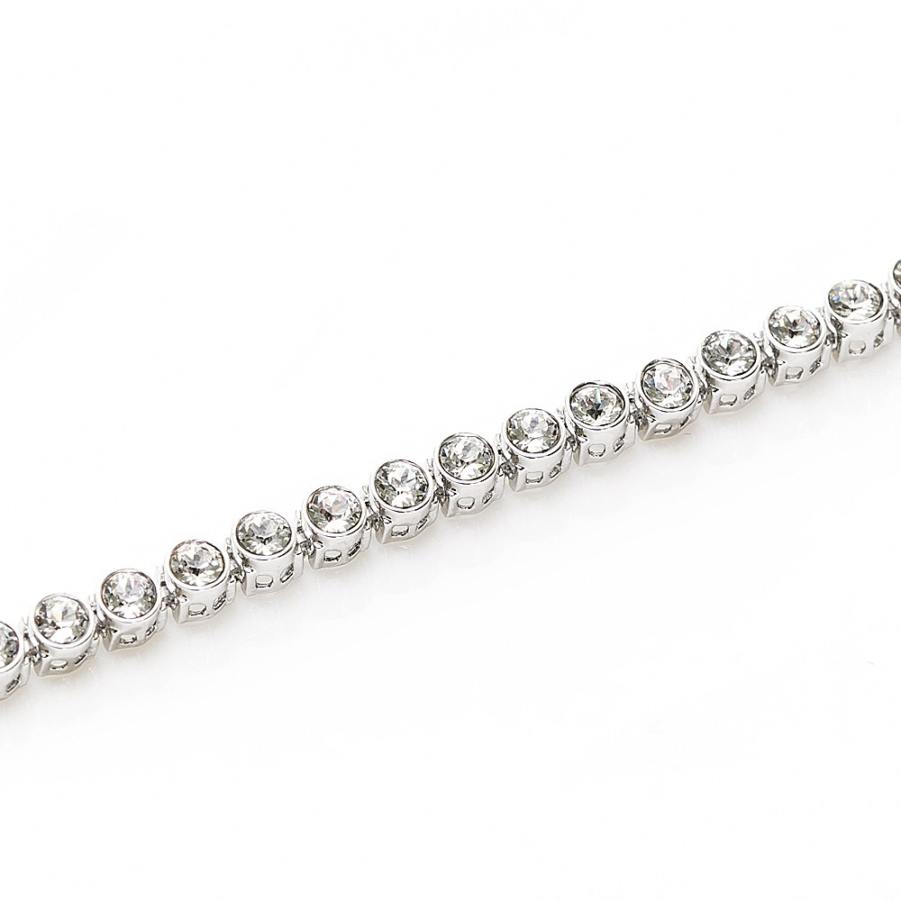 【SWAROVSKI施華洛世奇】Emily 圓形水晶手鏈 (白色, 鍍白金色)  __DVSHOP保證正貨台灣現貨不用等-細節圖2